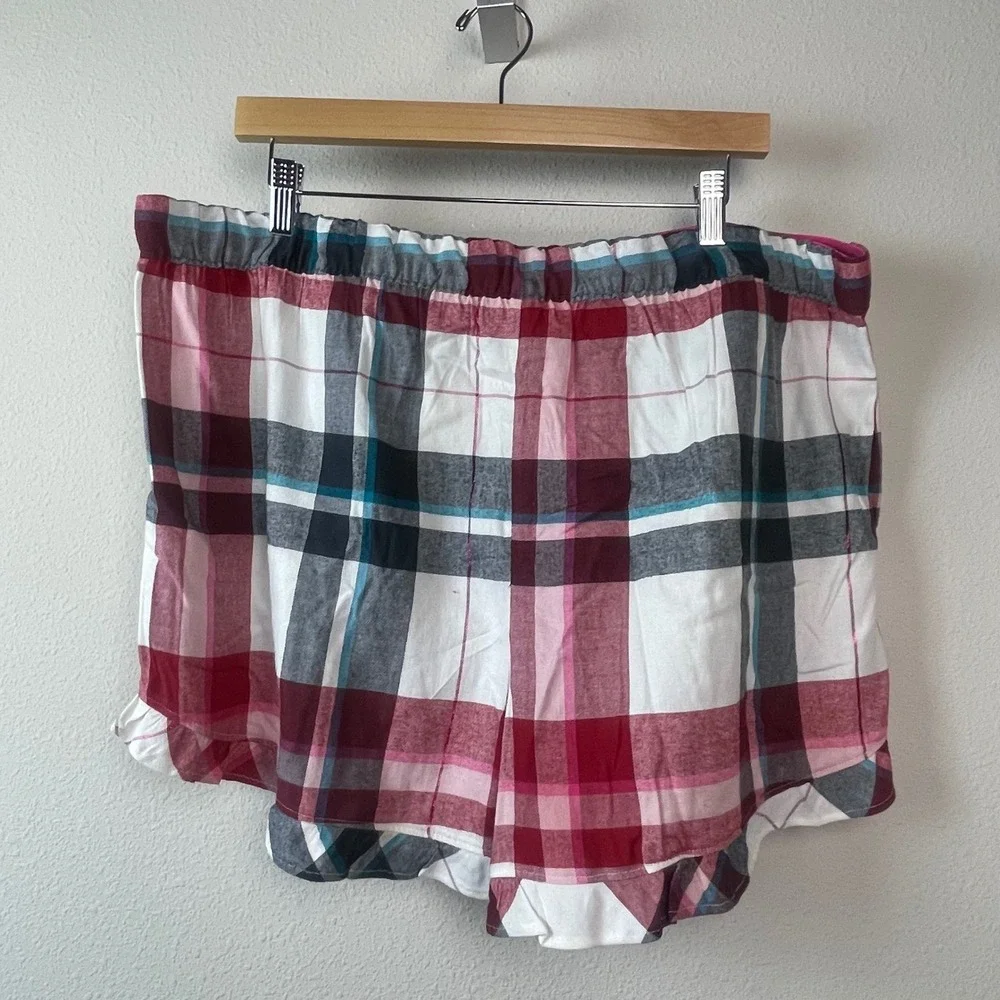 Soma‎ Flannel Pajama Set Womens XXL Red Pink Plaid NWT Metallic Fireside PJ